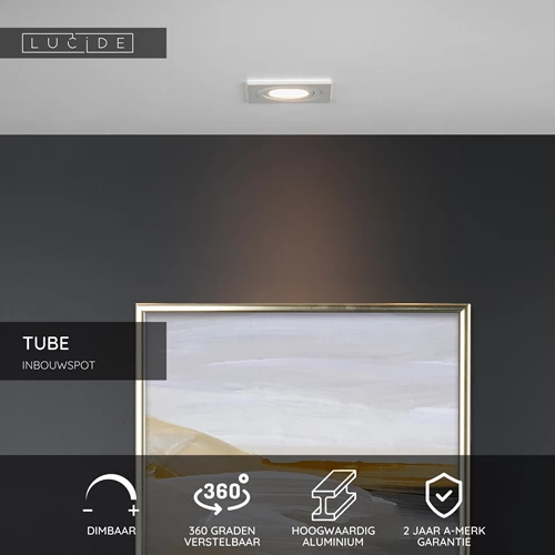 Lucide TUBE - Inbouwspot - 1xGU10 - Wit - USP